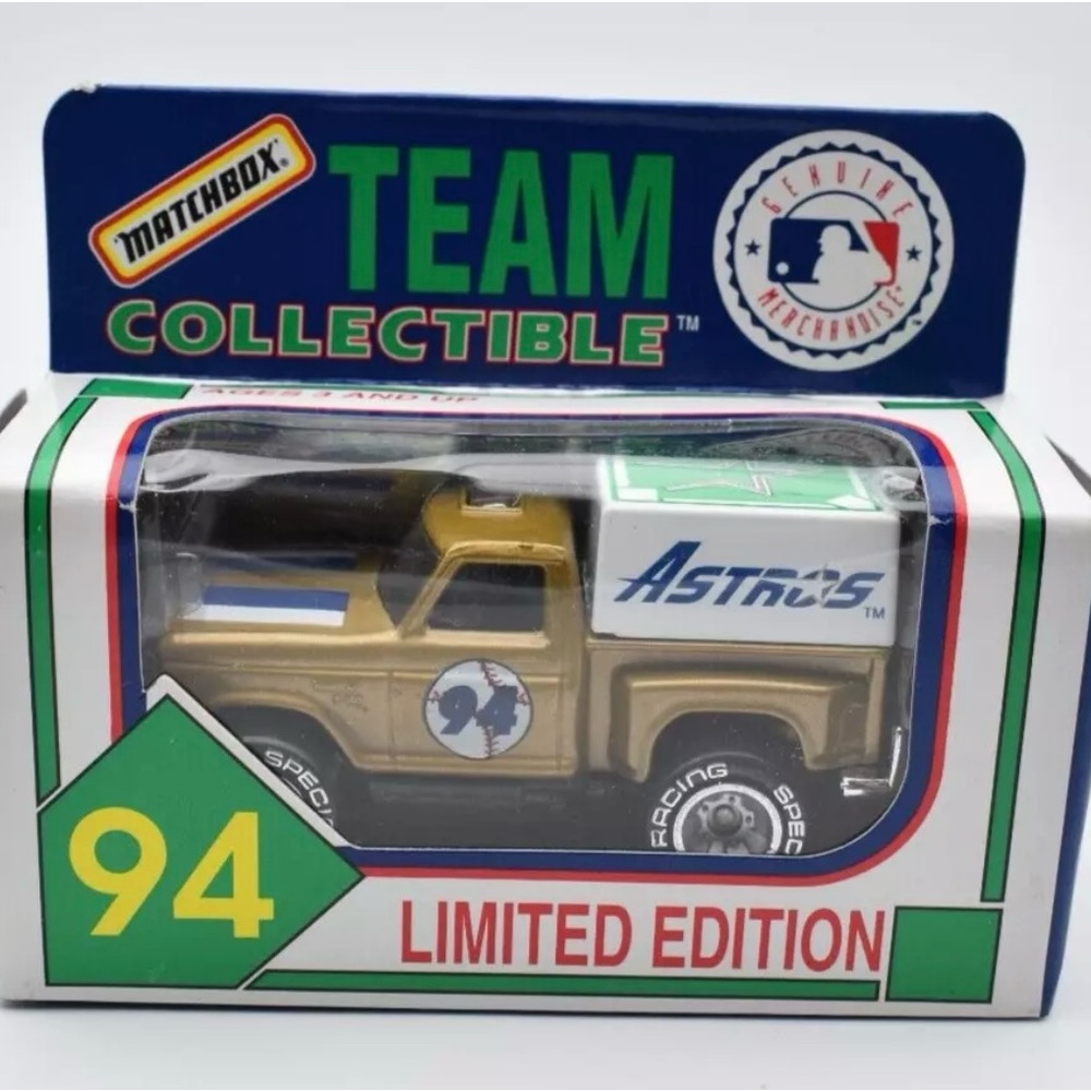 Matchbox Superfast Ford Flareside Pickup Houston Astros Gold Baseball 1994 MLB